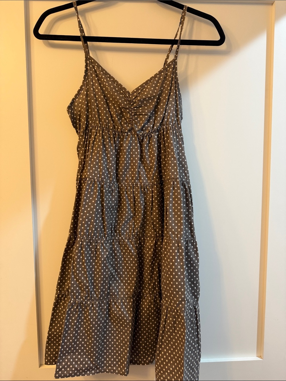H&M Brown Polka Dot Spaghetti Strap Mini Dress